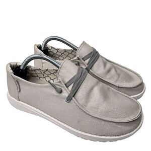 Hey‎ Dude Wendy Shoes Womens Size 7 Sparkling Pearl Grey Outdoor Comfort Boating